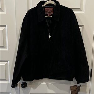 American Classics Black Suede Bomber Jacket Sz XL